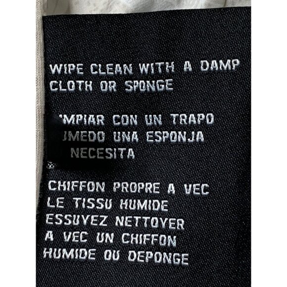 VTG Guess Cream Faux Leather Biker Jacket W/ Zip Cuffs RH10188 Sz S - Picture 7 of 13